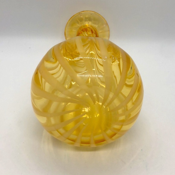 Yellow Glass Vase/Candle Holder/Decor Piece - Picture 3 of 5